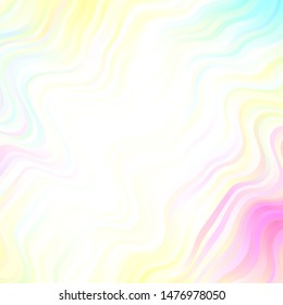 Light Multicolor vector template with curves. Colorful abstract illustration with gradient curves. Template for cellphones.