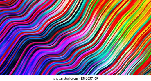 Light Multicolor vector template with curves. Bright sample with colorful bent lines, shapes. Pattern for websites, landing pages.