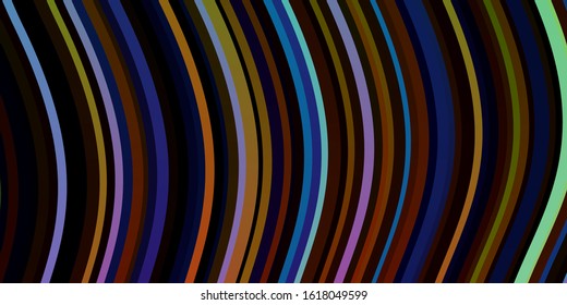 Light Multicolor vector template with curves. Colorful illustration in abstract style with bent lines. Template for cellphones.