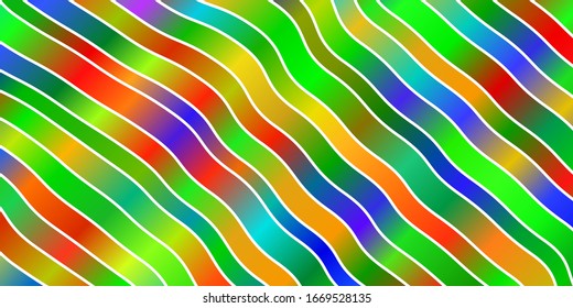 Light Multicolor vector template with curves. Colorful illustration with curved lines. Best design for your ad, poster, banner.