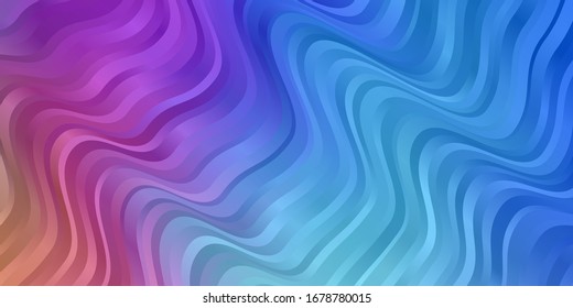 Light Multicolor vector template with curves. Colorful illustration in circular style with lines. Template for your UI design.