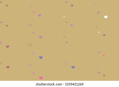 Light Multicolor vector template with doodle hearts. Illustration with hearts in love concept for valentine's day. Design for your business advert of anniversary.