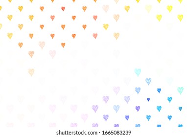 Light Multicolor vector template with doodle hearts. Smart illustration with gradient hearts in valentine style. Pattern for valentine's ad, booklets.