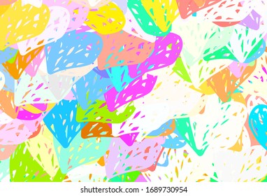 Light Multicolor vector template with doodle hearts. Shining illustration with hearts on abstract template. Pattern for carnival, festival romantic leaflets.
