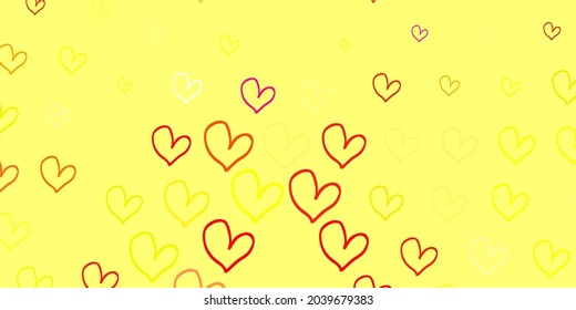 Light Multicolor vector template with doodle hearts. Colorful feminism symbols with a gradient in modern style. Best design to show the power of women.
