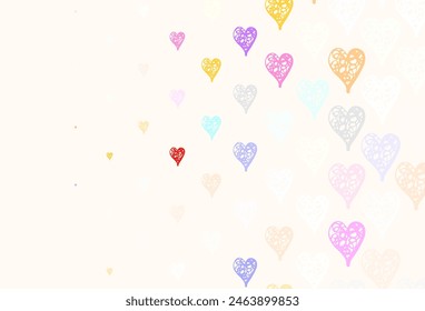 Light Multicolor vector template with doodle hearts. Smart illustration with gradient hearts in valentine style. Design for a business advert of anniversary.