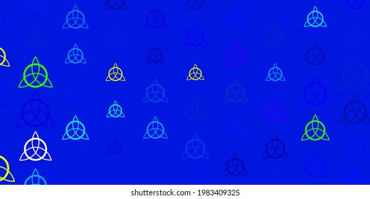 Light Multicolor vector template with esoteric signs. Retro design in abstract style with witchcraft forms. Simple base for your occult design.