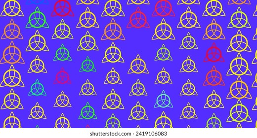 Light Multicolor vector template with esoteric signs. Colorful vintage illustration with gradient alchemy shapes. Simple design for occult depiction.