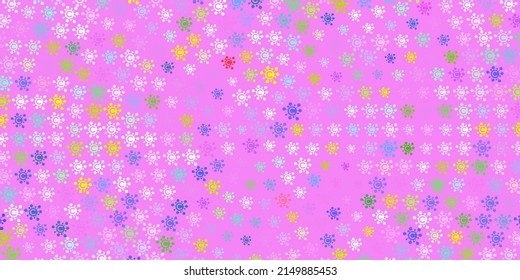 Light Multicolor vector template with flu signs. Smart illustration with covid signs in decorative style. Design for biohazard warning.