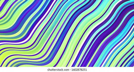 Light Multicolor vector template with lines. Illustration in halftone style with gradient curves. Best design for your posters, banners.