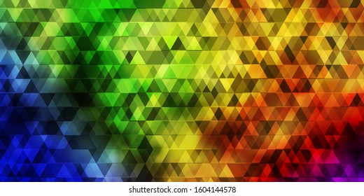 Light Multicolor vector template with lines, triangles. Abstract gradient design with colorful triangles. Best design for posters, banners.