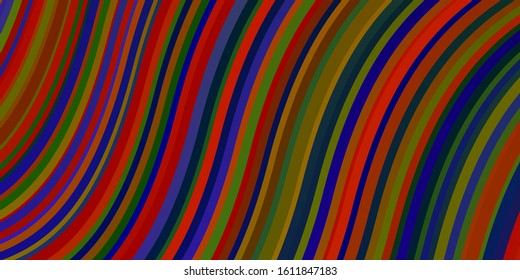 Light Multicolor vector template with lines. Illustration in abstract style with gradient curved.  Pattern for websites, landing pages.