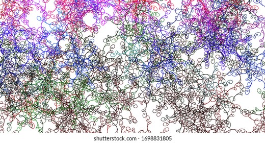 Light Multicolor vector template with lines. Bright sample with colorful bent lines, shapes. Pattern for websites, landing pages.