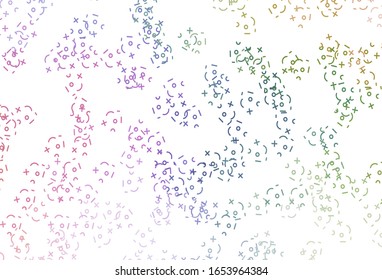 Light Multicolor vector template with math simbols. Abstract illustration with colored algebra signs. Pattern for school, grammar websites.