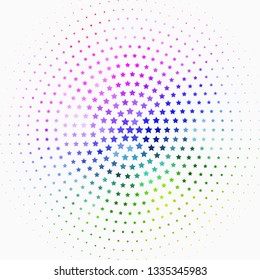 Light Multicolor vector template with neon stars. Shining colorful illustration with small and big stars. Best design for your ad, poster, banner.