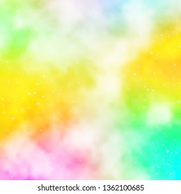 Light Multicolor vector template with neon stars. Decorative illustration with stars on abstract template. Theme for cell phones.
