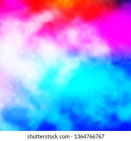 Light Multicolor vector template with neon stars. Colorful illustration in abstract style with gradient stars. Design for your business promotion.