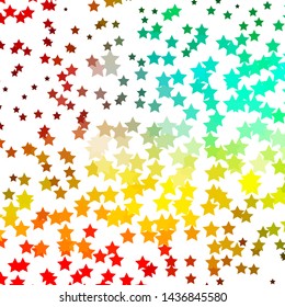 Light Multicolor vector template with neon stars. Colorful illustration with abstract gradient stars. Pattern for wrapping gifts.