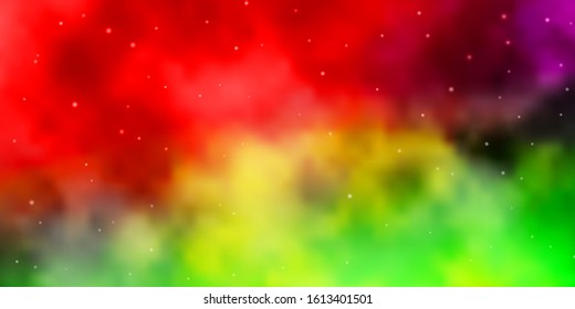 Light Multicolor vector template with neon stars. Modern geometric abstract illustration with stars. Best design for your ad, poster, banner.