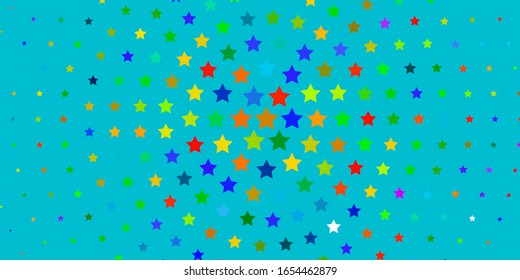 Light Multicolor vector template with neon stars. Colorful illustration with abstract gradient stars. Pattern for websites, landing pages.