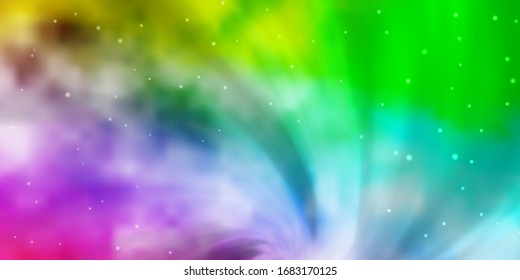 Light Multicolor vector template with neon stars. Decorative illustration with stars on abstract template. Pattern for wrapping gifts.