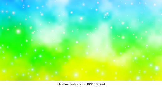 Light Multicolor vector template with neon stars. Modern geometric abstract illustration with stars. Pattern for wrapping gifts.