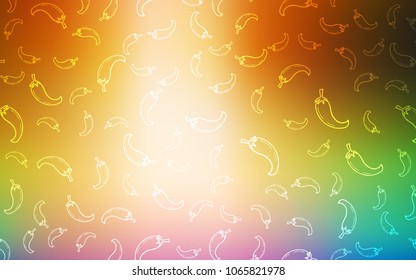 Light Multicolor vector template with organic peppers. Glitter abstract sketch with hot peppers. Pattern for ads of breakfast, lunch, dinner.