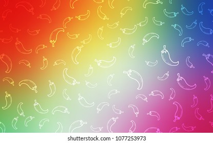 Light Multicolor vector template with organic peppers. Blurred decorative design of peppers in doodle style. Pattern for ad, booklets, leaflets of restaurants.