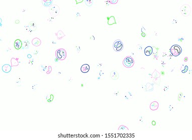 Light Multicolor vector template with organic meal. Illustration with set of fresh food in doodle style. Pattern for menu of cafes, bars, restaurants.