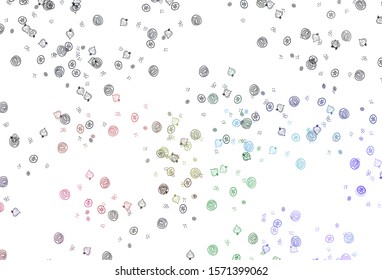 Light Multicolor vector template with organic meal. Abstract background with colorful Fast Food illustrations. Pattern for ads of breakfast, lunch, dinner.