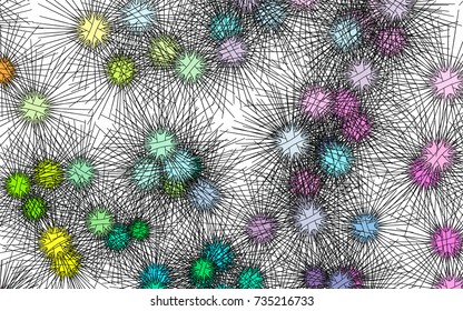 Light multicolor vector template with sea urchins. Modern geometrical abstract illustration with sea urchins. The pattern can be used for websites of animals.