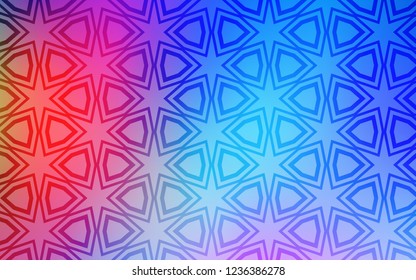 Light Multicolor vector template with sky stars. Decorative illustration with stars on abstract template. Template for sell phone backgrounds.