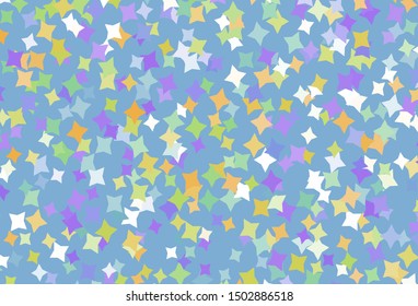 Light Multicolor vector template with sky stars. Shining colored illustration with stars. Template for cosmic backgrounds.