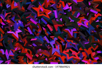Light Multicolor vector template with sky stars. Stars on blurred abstract background with gradient. Template for cosmic backgrounds.
