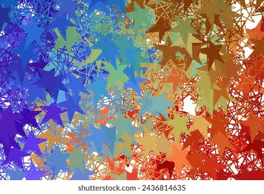 Light Multicolor vector template with sky stars. Stars on blurred abstract background with gradient. Pattern for astronomy websites.