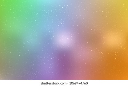 Light Multicolor vector template with space stars. Shining illustration with sky stars on abstract template. Best design for your ad, poster, banner.