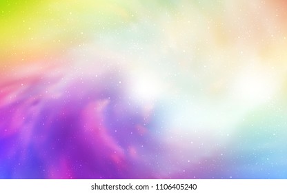 Light Multicolor vector template with space stars. Shining colored illustration with bright astronomical stars. Pattern for futuristic ad, booklets.