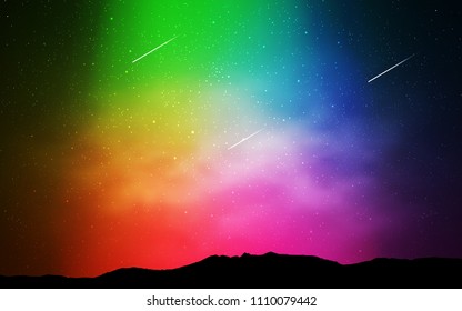 Light Multicolor vector template with space stars. Shining colored illustration with bright astronomical stars. Best design for your ad, poster, banner.