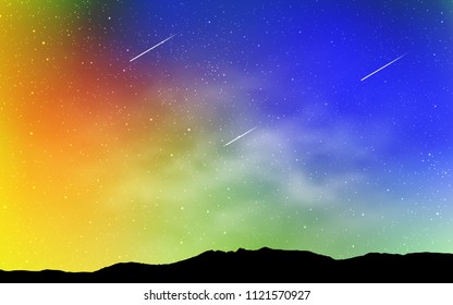 Light Multicolor vector template with space stars. Blurred decorative design in simple style with galaxy stars. Pattern for astrology websites.