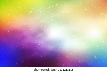 Light Multicolor vector template with space stars. Shining colored illustration with bright astronomical stars. Pattern for futuristic ad, booklets.