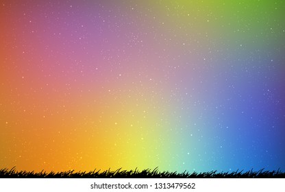 Light Multicolor vector template with space stars. Shining illustration with sky stars on abstract template. Pattern for astrology websites.