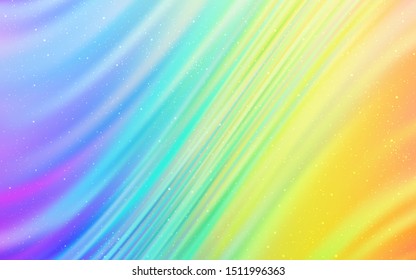 Light Multicolor vector template with space stars. Space stars on blurred abstract background with gradient. Best design for your ad, poster, banner.