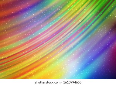 Light Multicolor vector template with space stars. Shining colored illustration with bright astronomical stars. Pattern for astronomy websites.