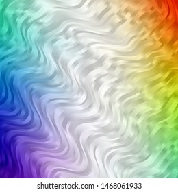 Light Multicolor vector template with wry lines. Colorful illustration with curved lines. Template for your UI design.