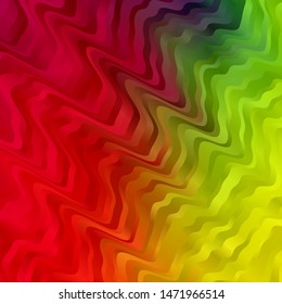 Light Multicolor vector template with wry lines. Abstract illustration with bandy gradient lines. Best design for your posters, banners.