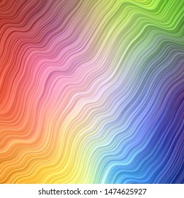 Light Multicolor vector template with wry lines. Illustration in abstract style with gradient curved.  Pattern for booklets, leaflets.