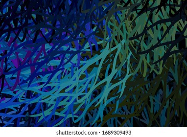 Light Multicolor vector template with wry lines. Glitter abstract illustration with wry lines. Colorful wave pattern for your design.