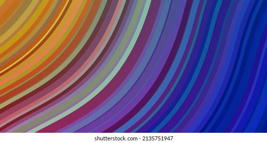 Light Multicolor vector template with wry lines. Illustration in abstract style with gradient curved.  Best design for your posters, banners.