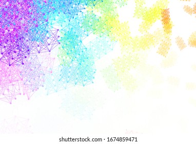 Light Multicolor vector texture with artificial intelligence concept. Abstract illustration with links and dots of AI. Design for depiction of cyber innovations.
