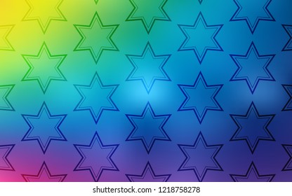 Light Multicolor vector texture with beautiful stars. Shining colored illustration with stars. Pattern for new year ad, booklets.
